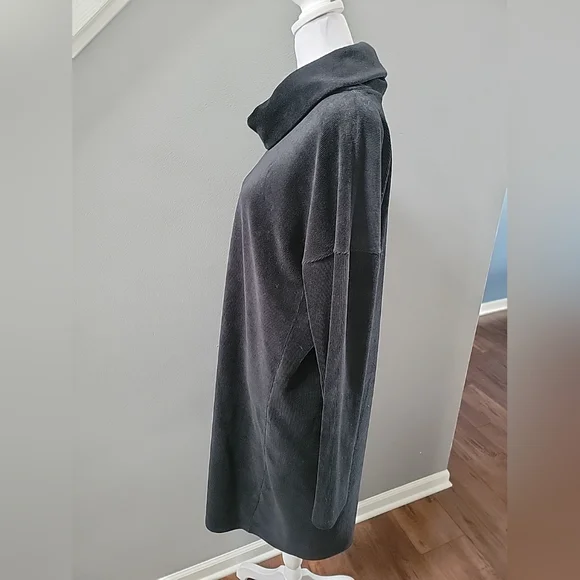 PureJill J.Jill Black Long Sleeve Corduroy Turtle Neck Sweater Dress Size Large - Picture 3 of 6